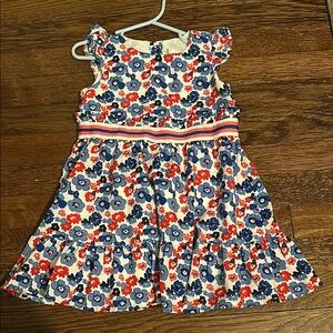 Janie and Jack Floral Kids Dress with Red and Blue Accents